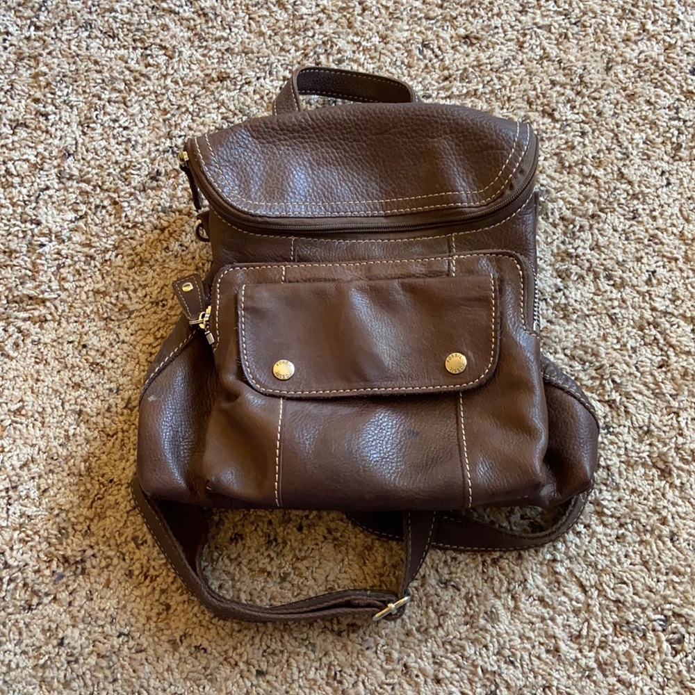 Leather Fossil Backpack